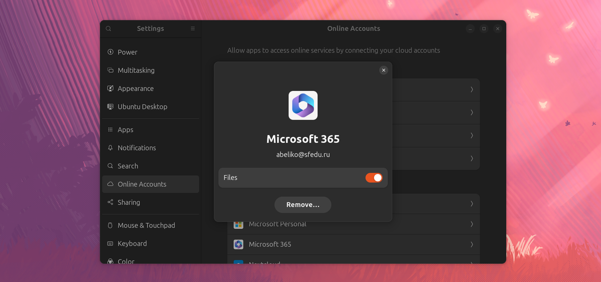 Как использовать корпоративный OneDrive на Linux с помощью GNOME Online Accounts